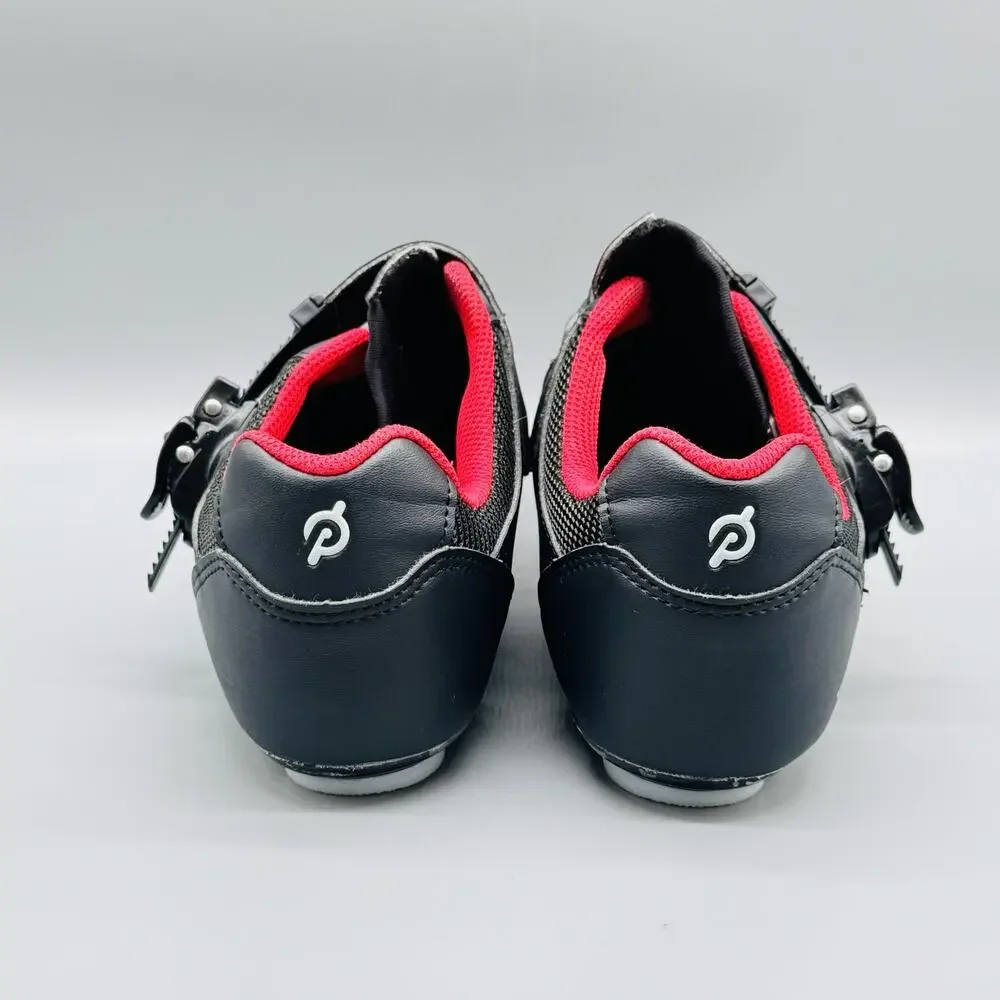 Peloton Shoes Mens 8 Black Cycling Sneaker Look Delta Cleats Ratchet Straps Road